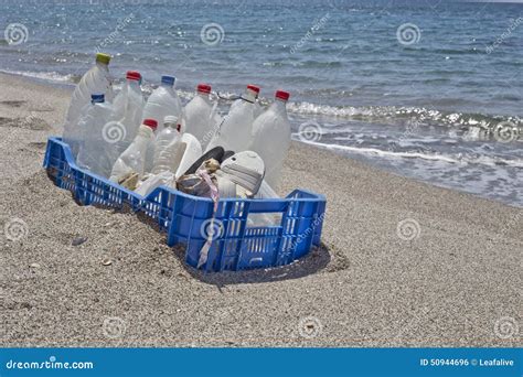Trash In The Beach Plastic Stock Photo Image Of Pollute