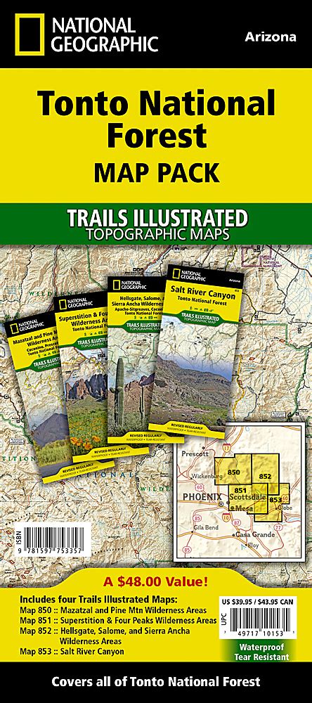 Tonto National Forest Map Pack Bundle Arizona Trails