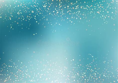 Abstract Falling Golden Glitter Lights Texture On Blue Turquoise