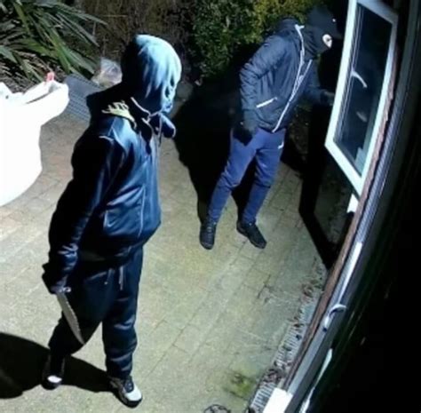 Masked Machete Wielding Burglar Is Caught On Cctv Trying To Break Into Stunned Womans Home