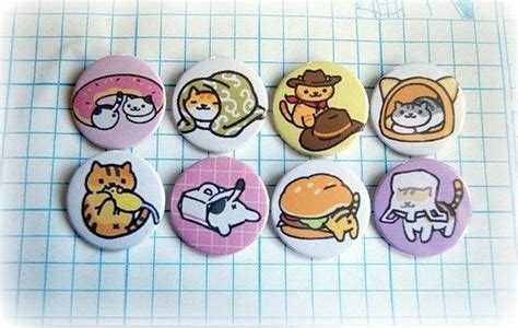 Neko Atsume Cats Set B Pinback Button Or Magnet 15 Inch Buttons