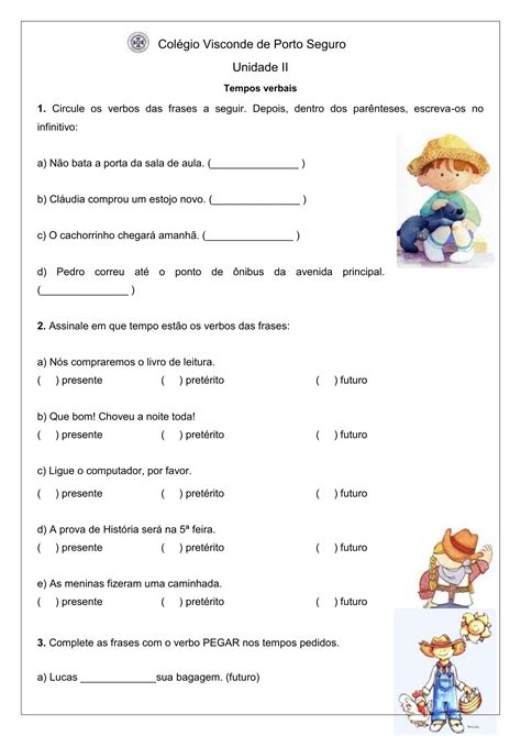 Atividade Verbos 2 Ano