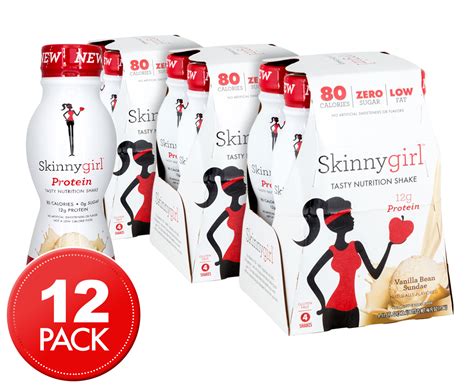 3 X Skinnygirl Tasty Nutrition Protein Shake Vanilla Bean Sundae 4pk 340ml Au