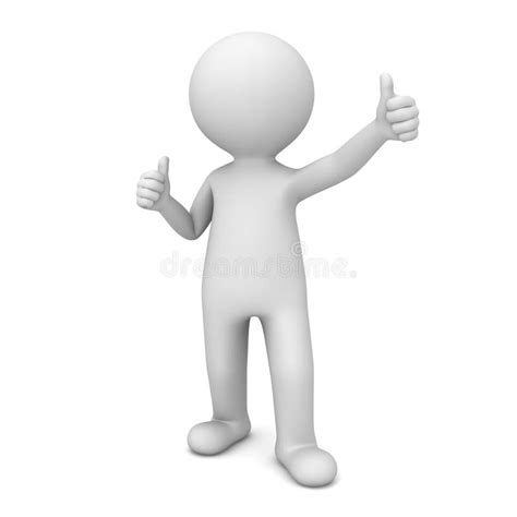3d Man Showing Like Thumbs Up Stock Illustration Illustration Of