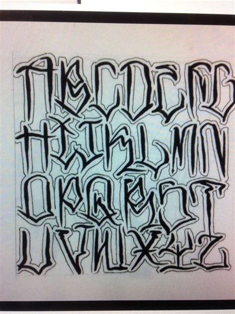 Gangster Tattoo Lettering Alphabet