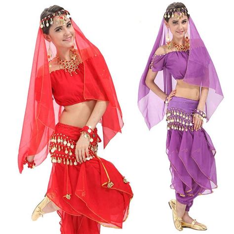 4pcs Set Belly Dance Costume Bollywood Costumes Women Belly Dance