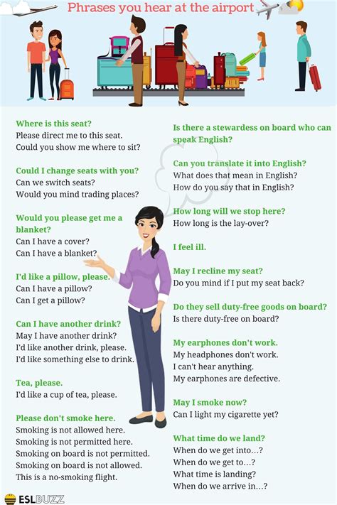 Common Phrases You Hear At The Airport Esl Buzz Learn English English Vocab Common Phrases