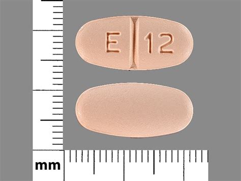 Pill Finder E 12 Orange Elliptical Oval