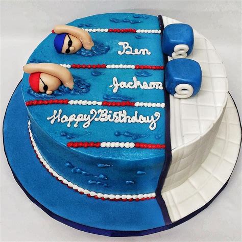 Swim Cake 3 Women And An Oven Kc Bakery Pool Birthday Cakes