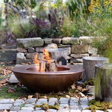 Round Copper Fire Pit Copper Fire Pit Outdoor Fire Pit Fire Pit
