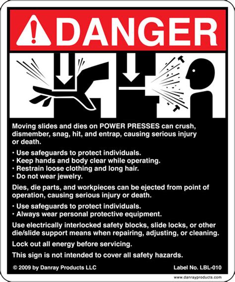 New Safety Sign For Power Presses