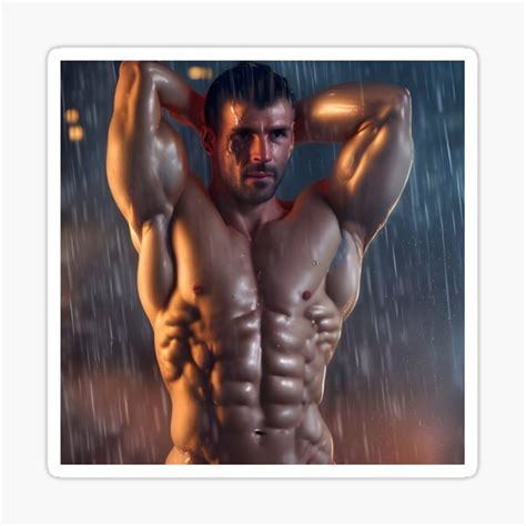 Hunk In The Rain Sticker For Sale By Withdiamonds Redbubble