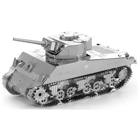 Set Of 5 Metal Earth Tanks 3d Model Kit M1 Abrams Sherman Tiger I Chi