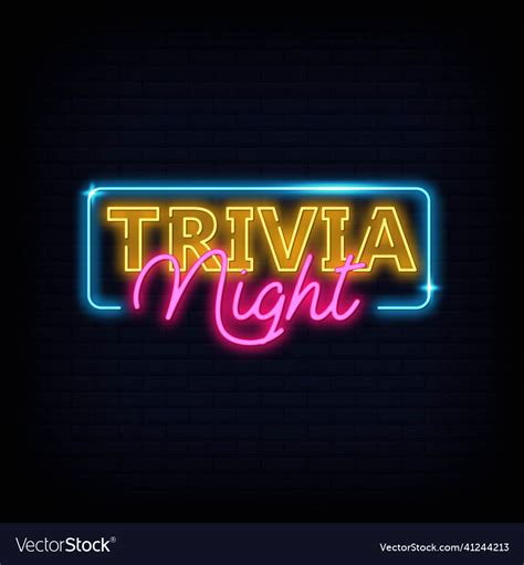 Trivia Night Neon Signs Style Text Royalty Free Vector Image