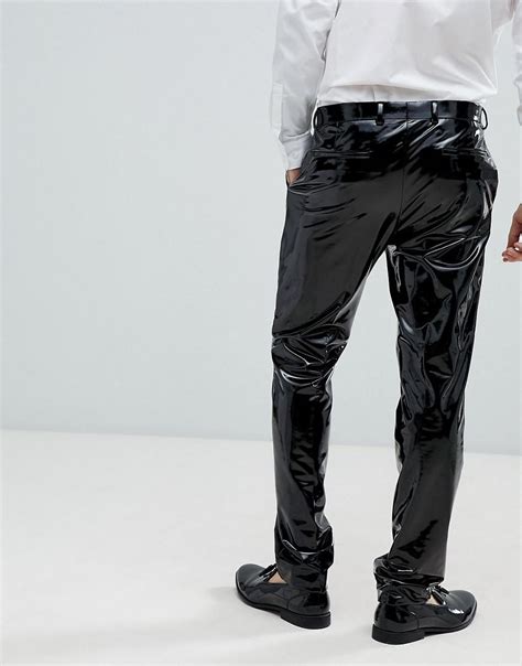 Asos Synthetic Skinny Suit Pants In Black Pvc For Men Lyst