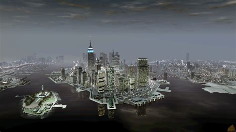 Image Grand Theft Auto Iv Pc Screenshot Liberty City Night Skyline