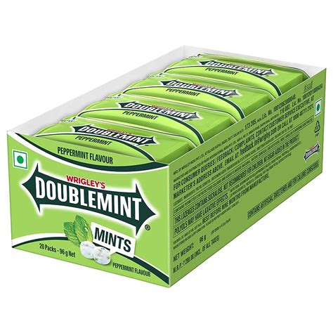 Doublemint Wrigleys Doublemint Peppermint Thinmints 96g 20 Pieces