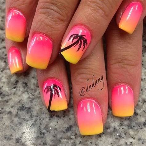 32 summer nails that all feature palm trees palm tree nails tree nails
