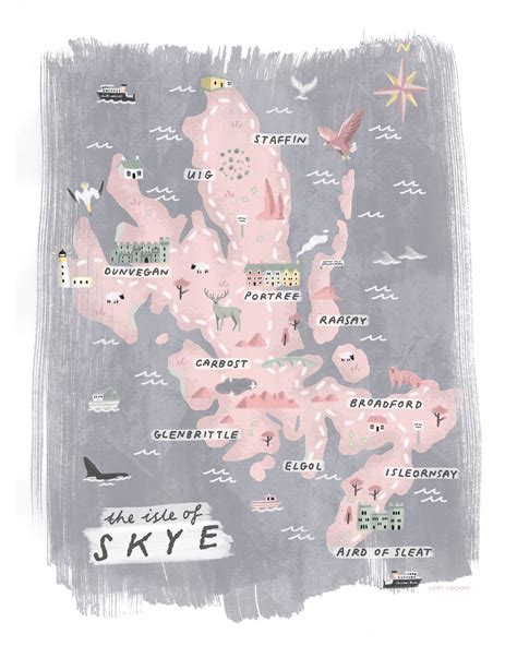 Isle Of Skye Map Giclee Print Scottish Map Illustration Etsy