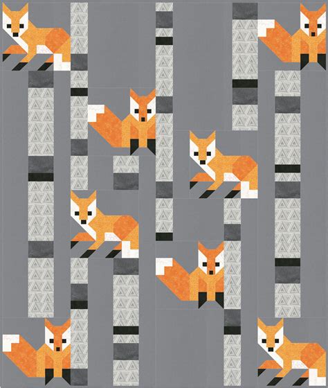Diy Quilt Kit And Pattern Fox Among The Birches Bedding Crib Blanket
