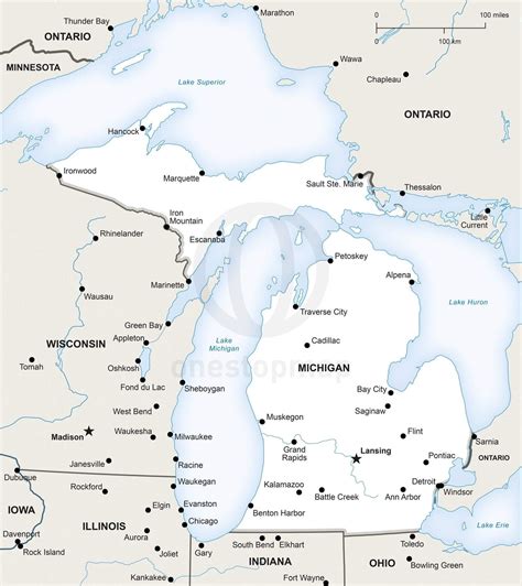 340 Map Michigan Political 