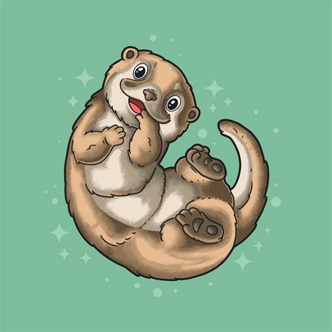 Cute Otter Illustration Vector Grunge Style 3304448 Vector Art At Vecteezy