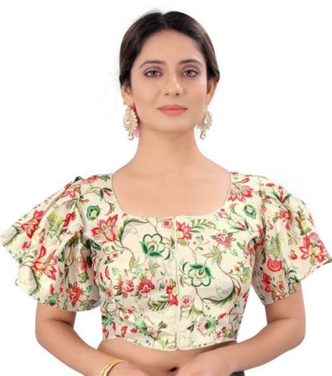 Buy Pujia Mills Women White Floral Silk Blend Blouse Online At Best