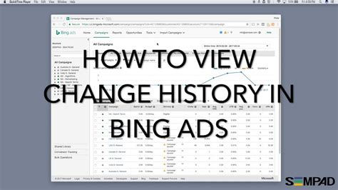 How To View Change History In Bing Ads Youtube