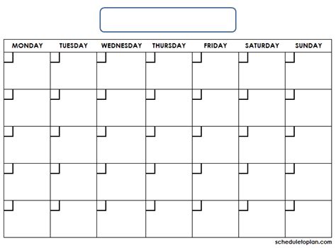 Printable Monthly Blank Calendar Template Calendar Format With Notes