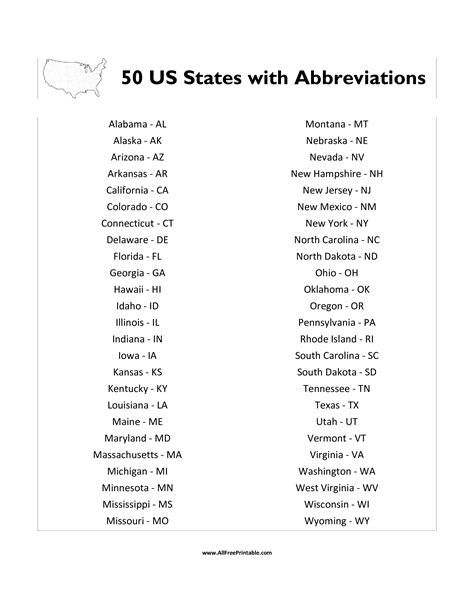 State Capitals List U S A Printable 50 States And Otosection