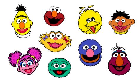 Sesame street characters - Free SVG files | Sesame street birthday
