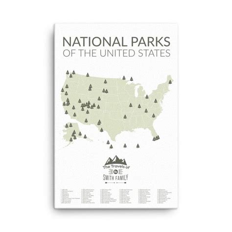 National Park Push Pin Map Etsy