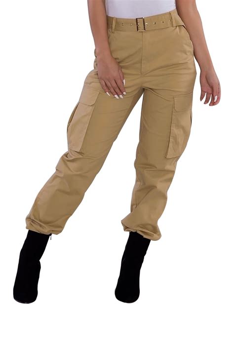 Biekopu Brand New Women Casual Loose Pants High Waist Military Combat