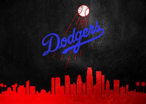 Los Angeles Dodgers Skyline Digital Art By Ab Concepts