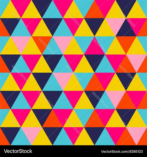 Colorful Triangle Geometric Seamless Pattern Vector Image