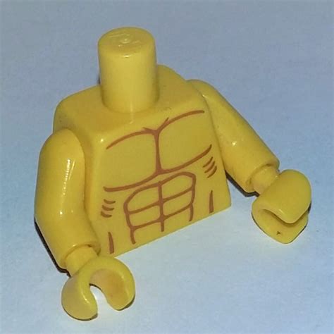 LEGO PART C H Pr Torso Bare Chest With Muscles And Ribs Print