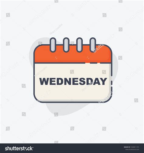 Days Week Wednesday Calendar Concept Design Stock Vector Royalty Free