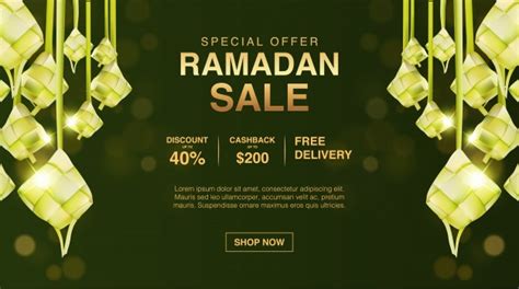 Premium Vector Ramadan Golden Sale Banner Template