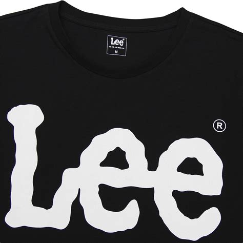 Lee Mens Retro 90s Oversized Wobbly Lee Logo T Shirt Bl