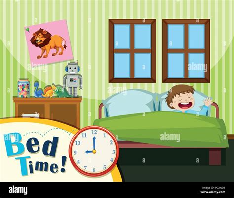Boy Bed Stock Vector Images Alamy