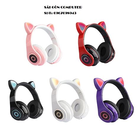 Tai Nghe Wireless Hxz B39 Led Cat Ear Headphone Wireless To89 MÀu