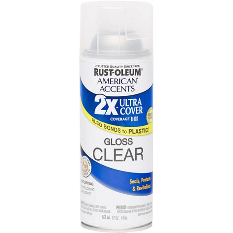 Rust Oleum American Accents Ultra Cover 2x Gloss Clear Spray Paint And