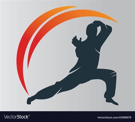 Karate Sports Logo Martial Art Silhouette Vector Image