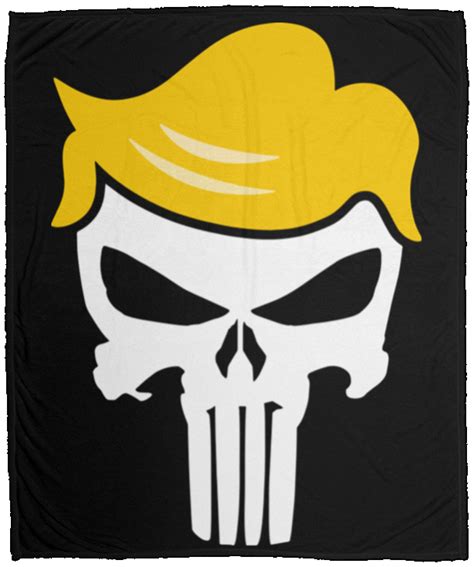 Punisher Trump Fleece Blanket 50x60 Free Trump Punisher 3x5 Single R