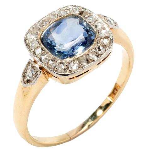 Charming Ceylon Sapphire Diamond Gold Ring For Sale At 1stdibs