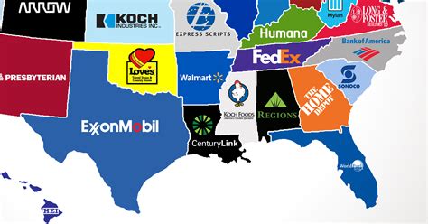 This Map Shows The Largest Employer In Every State Vrogue