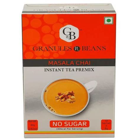 Granules N Beans Masala Chai Instant Tea Premix No Sugar 10 Sachet X