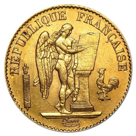 20 Franc French Gold Lucky Angel Agw 1867 Monedas De Oro Monedas