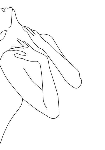 Line Drawing Of Female Body Sketch Line Art Print Minimalist Line