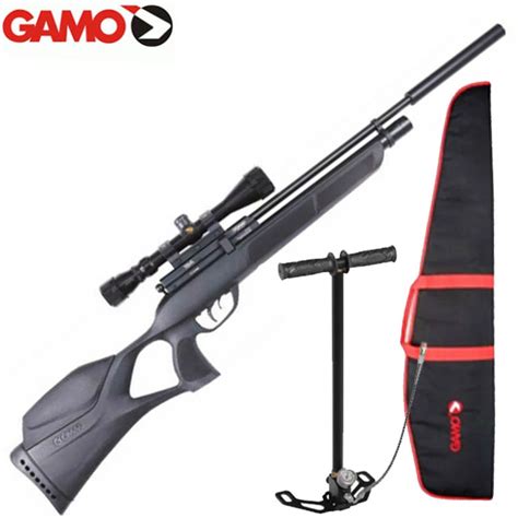 Gamo Phox Pcp Air Rifle Package With Screw On Silencer Pump Scope And